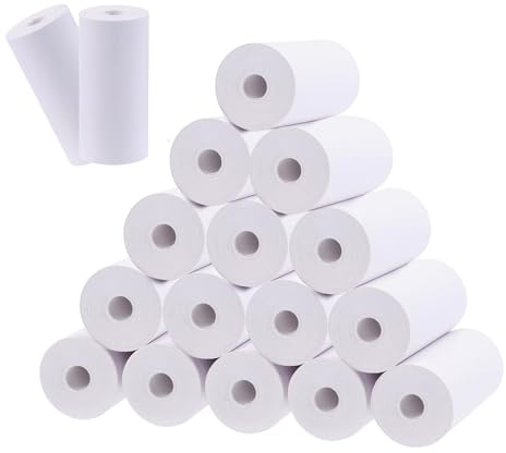 15 Rollen Thermopapier für Kinderkamera, 57 x 30mm Kamera Thermopapier Weiß Thermo Druckerpapier, Rollen Nachfülldruckpapier für Kinderkamera Sofortdruckkamera Fotodrucker Etiketten Thermorollen