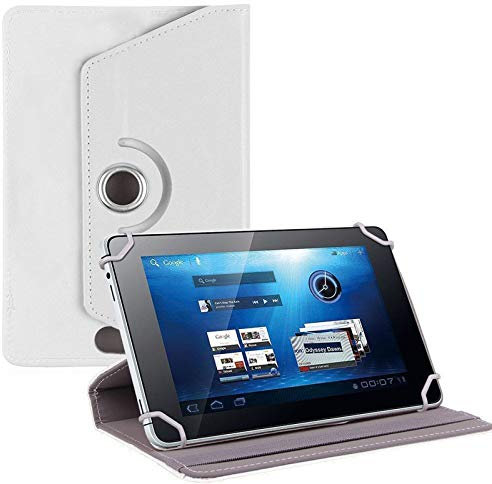 360 Funda universal de piel con función atril para tablet de 9 a 10 11 11.5 (blanco)