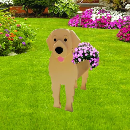 strolfay Golden Retriever Dog Planter Plant Pots,Cute Dog Flower Planter,Gifts for Pet Lovers,Unique Plant Pots,Office,Indoor Outdoor Garden Decor(9.45 * 7.17 * 13.82in)