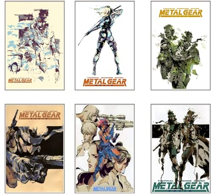 Ouroboros Art & Design MGS – Metal Gear Solid Poster Gaming Room Decor – Solid Snake – Liquid Snake – Meryl Silverburgh – 6 Stück – 20,3 x 30,5 cm – ungerahmt