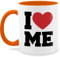 Tasse Tassen 325ml - Statement - I love me - Selbstverliebt | Narzissmus | Ich liebe mich | Love myself - 325 ml - Orange - groß kaffetassen sprüche statements like teetasse heart mug