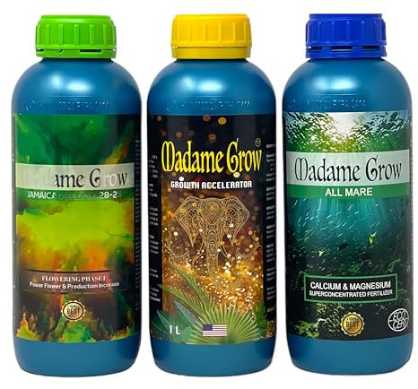 Madame Grow - Engrais Croissance et Floraison - Formule Organique pour Tous Types de Plantes - 3 x 1 L