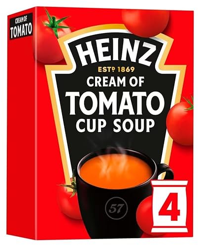 Heinz Cream Of Tomato Cup Soup 4 Pack 88G X 2 Pack | Suitable for Vegetarians. | Dry soup in a convenient sachet. | Premium product