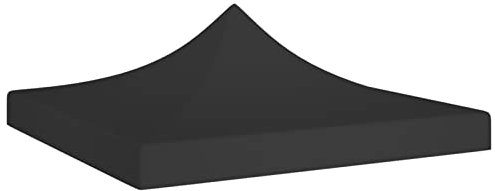 Homgoday Techo para carpa para fiestas, 3 x 3 m, color negro, 270 g/m², tejido de repuesto para toldo, para terraza, exterior, jardín decoración