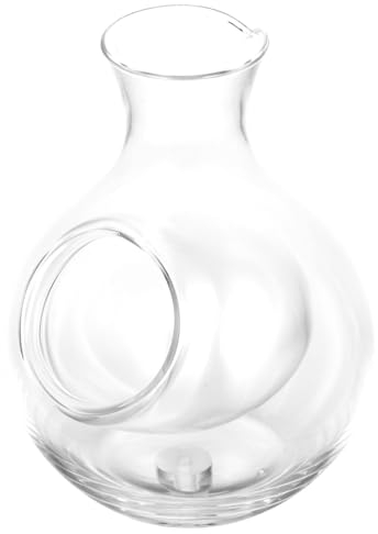 VINTORKY Glass Wine Decanter Ice Chamber 300ml Crystal Cooling Brandy Container Wine Holder for Home and Bar