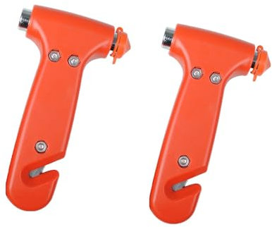Kuxiptin 2 Pezzi Rompi Vetro Auto Emergenza, Martello di Emergenza di Auto, Martello di Sicurezza, Rompivetro 2-in-1 E Taglia Cintura di Sicurezza, Taglierina per Martello E Cintura di Emergenza,