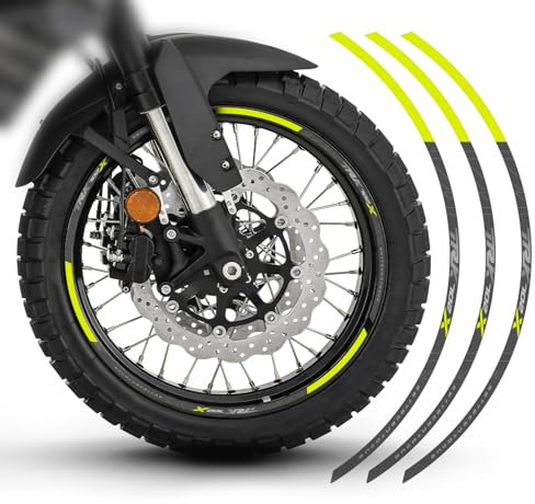 Adhesivos para 2 llantas compatibles con Benelli TRK 702 X FM-CI-011 (gris antracita fluorescente)
