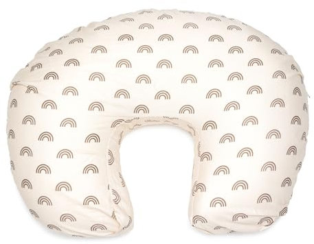 BABYGO® Nursing Pillow for Breastfeeding and Bottle Feeding with Removable Cover | Ergonomic Design to Relieve Back Pain | Nursing Essential | Organic Cotton | Rainbow
