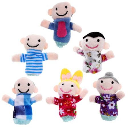 WHAMVOX 6st Fingerpuppenspielzeug Cartoon-handspielzeug Rollenspiel-handpuppe Figur Marionette Familienmitglied Lebensechte Spielzeugfigur Handspielzeug-familienmitglied Handpuppen Stoff