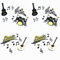 32Pcs Unique Rock Star Cake Topper Fashionable Musical Instrument Cake Topper Funny Music Notes Balls Cake Decorations for Birthday Party Supplies