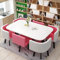 7-teiliges Esstisch-Set mit Bartisch und Stühlen, ideal für Esszimmer, Küche, Restaurant und Wohnzimmer, modernes Design, U-Form, 90 x 150 cm