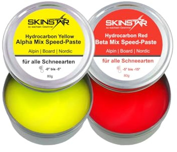 SkinStar Speed Paste Alpha Beta Skiwachs fluorfrei Ski Snowboard | Wachspaste im Set, zwei Mischungen Alpha und Beta, ohne Bügeleisen aufzutragen