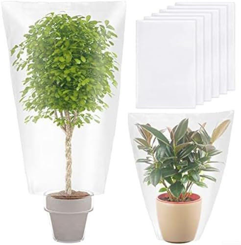 babominimer Frostschutzabdeckungen für Gartenpflanzen, Frostschutzhüllen, Winterpflanzen-Abdecksäcke für Topfpflanzen, Olivenbaum, Sträucher, Farne, Bananenbaum (80 x 110 cm)