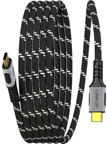 LINKUP - Câble Magnétique USB Type C Enroulé 240W PD Charge Rapide Anti-enchevêtrement USB-C vers USB-C, Compatible avec iPhone 16/Pro/Max, MacBooks et Plus, Pas de Vidéo Vitesse Données Lente, 1.5M