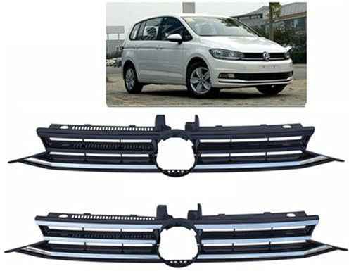 JIANXKILB Kühlergrill Außentuning-Zubehörteile für VW Touran 2017 2018 2019 2020, Auto Frontgrill Vorderen Stoßfänger Grill Auto Grill Ersatz Zubehör