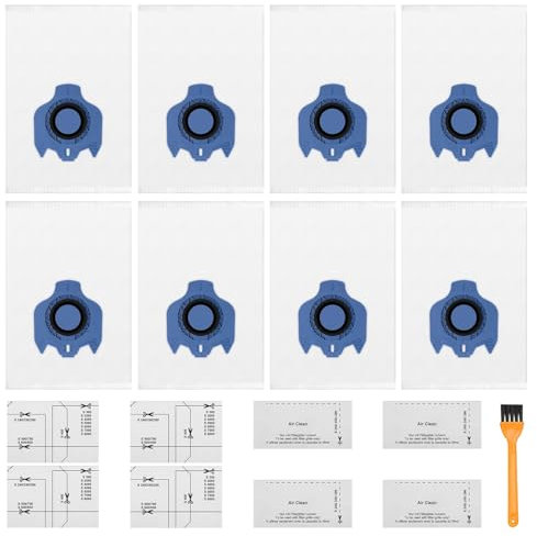 8 Pack Miele GN Hoover Cleaner Bags Compatible with Miele GN,Fit for Classic C1,Complete C2, C3,S227,S240,S270,S400,S400i,S600,S2,S5,S8 Series Vacuum Cleaner With 5 Pre-Motor & Post-Motor Filters