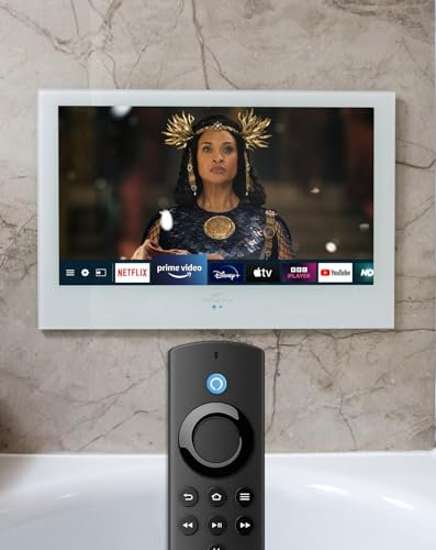 Televisor de baño blanco de 19 pulgadas con Amazon Fire TV Stick