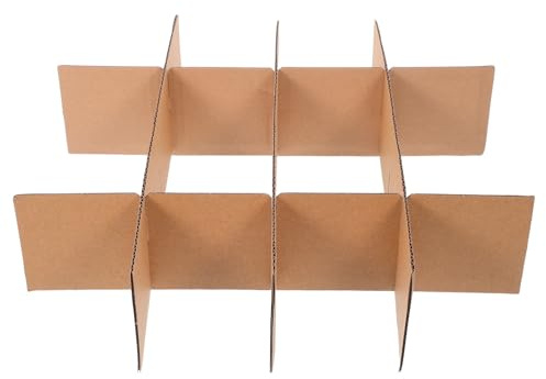 5 Stück Versandkarton Trennwände aus Papier, 82x82x80mm, Gitterdesign | Verpacken und Auspacken, Khaki, Glaswaren und Waren, Passend für Verschiedene Kartongrößen