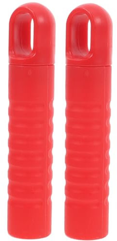 FOMIYES 2pcs Mop Handle End Caps Anti-Slip Grip and Hanging Hole, 25mm Diameter Replacement Broom Accessories for Sweeping Broom and Mop Handles, Red Plastic Rod Sleeve for Household Cleaning