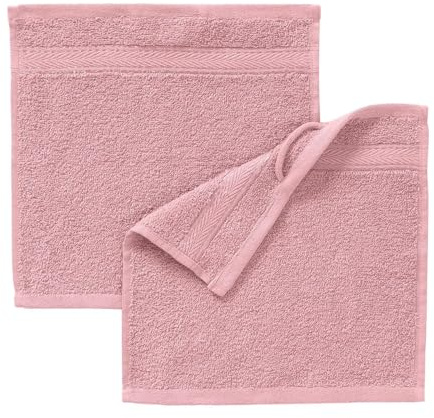 G BETTWARENSHOP Frottierserie Essential – Hochwertige Handtücher aus 100% Baumwolle – Saugstark, Weich & Pflegeleicht Seiftuch 2er Pack 30x30 cm, Altrosa