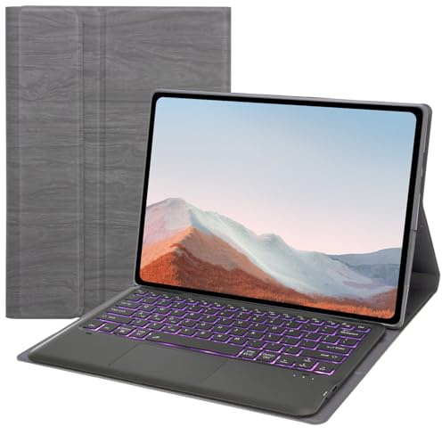 Funda de teclado para Microsoft Surface Pro 8 (12.3 pulgadas), teclado inalámbrico Bluetooth | Teclado retroiluminado | Ratón táctil