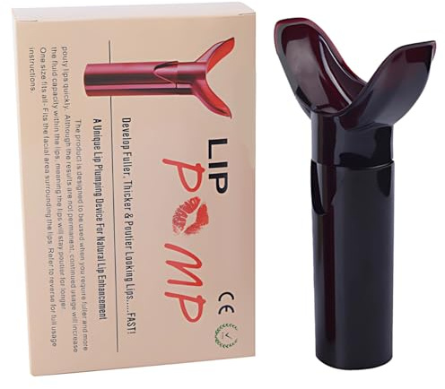 Herramienta de succión de labios rojo, dispositivo de labios instantáneo, con diseño curvo, seguro no quirúrgico y ventosa de labios más voluminosa para más voluminoso, resultados ideales para rápida
