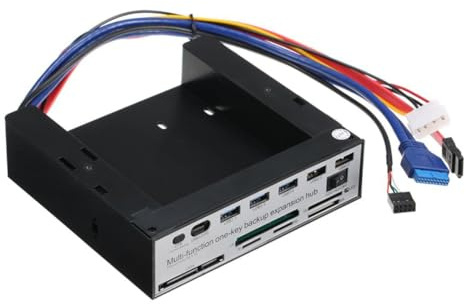 Rastapulz 5,25 Frontpanel-Erweiterungshub mit 3 USB3.0- und 2 USB2.0-Anschlüssen, 5-In-1-Kartenleserunterstützung, One-Key-Backup-Panel