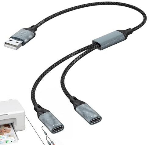 USB Splitter 2 Port,Double USB Adapter USB Double Adapter Male to Double Female Splitter Data Transfer Power Charging Extension Cable,Muliti Port Extender Hub,Data Power Charger Splitter Converter