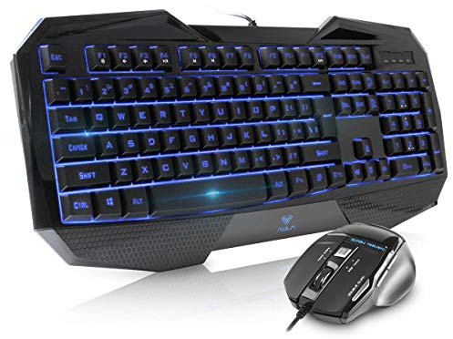 aula retroilluminato Gaming tastiera con retroilluminazione regolabile viola rosso blu metallico USB illuminato tastiera del computer