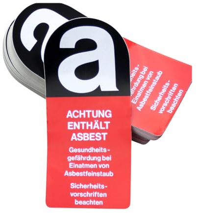 Warnaufkleber Asbest - klein, 100 Stück, 50 x 110 mm