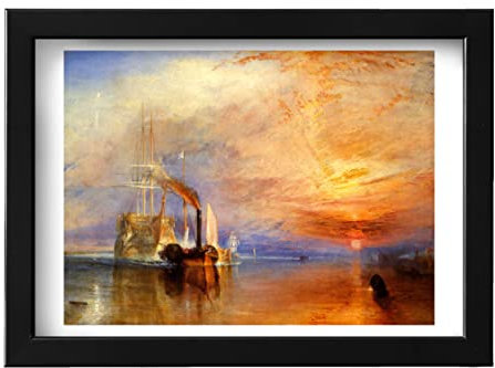 Spiffing Prints Joseph Mallord William Turner - The Fighting Temeraire Orange - Medium - Matte - Framed