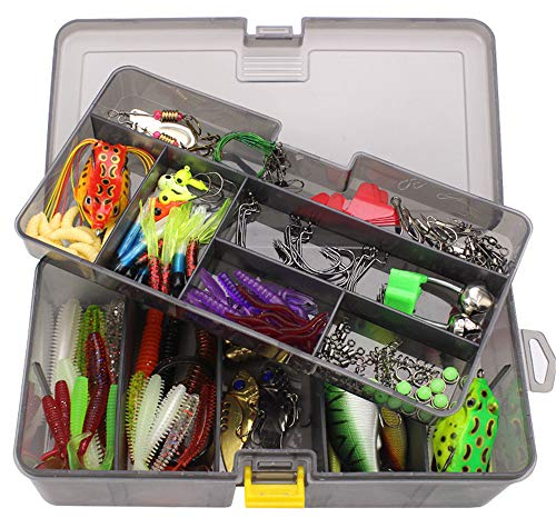 CHSEEO 168 Stück Wobbler Kunstköder Set Angel-Köder Forellenköder Angelhaken Perfekt zum Hecht Zander Angeln Barsch Forelle Dorsch Swimbait Jerkbait Angelzubehör Angelset