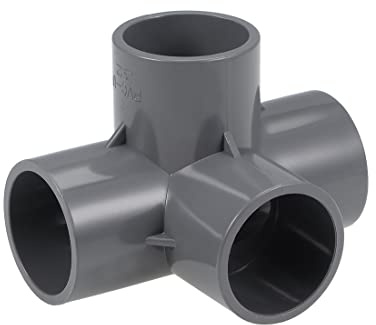 sourcing map Raccord Tuyau PVC coudé pour Meuble T Irrigation irrigation Gris 4 voie 32mm 5Pcs