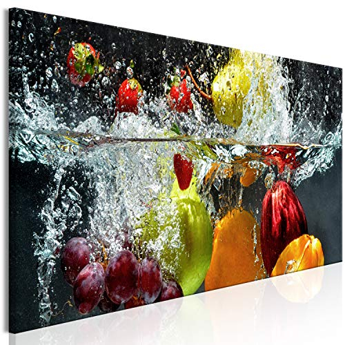 murando - Wandbilder XXL Obst und Gemüse 150x50 cm 1 tlg - Wand Deko Vlies Leinwand Bilder Groß Wanddeko Wohnzimmer Schlafzimmer Kunstdrucke Panoramabild - Wasser Küche j-B-0072-b-a
