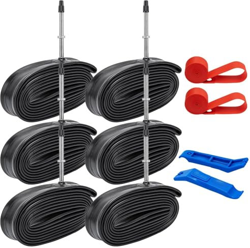 YunSCM 6PCS 18/32-622 Verdickter 28 Zoll Schlauch 700x18C 700x23C 700x25C 700x28C 700x32C FV60mm Presta Valve Kompatibel 700C Fahrradschlauch 700x18C/25/28/32C