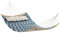 SONGMICS Hamaca, Hamaca con Barras separadoras de bambú Curvas Desmontables, Almohada, 200 x 140 cm, Carga 225 kg, Azul y Rombo Beige GDC034I02