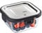 GEFU Frischhaltedose MILO - smarte Lunchbox mit Frische- & Vorratskontrolle per App, aus Glas mit Silikonverdichtung & Klick-Verschluss, Lebensmittelbehälter, Tupperdose, 300 ml, quadratisch
