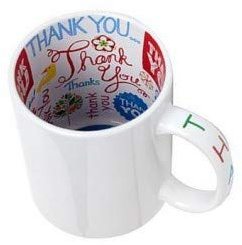 Vixar Personalised Coloured Inside Handle Mugs Cups 11oz, Your Photo Text Design Gift, customised, custo, Bulk Also (Thank You (Printed Inside))