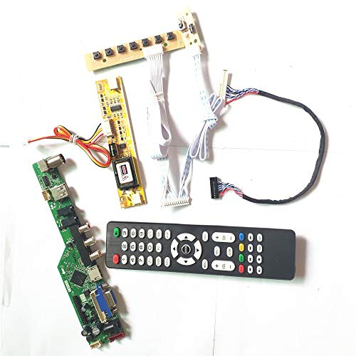 Für M185XW01 V0 V1 LCD Panel Monitor HDMI VGA USB AV RF T.V53 Laufwerk Karte Board LVDS 2CCFL 30Pin Tastatur + Fernbedienung + Wechselrichter DIY Kit (M185XW01 V0)