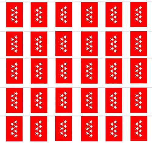 Durabol Cadena de Bandera Comunidad Madrid 70 Banderin 20 X 30 CM - 50 Metro