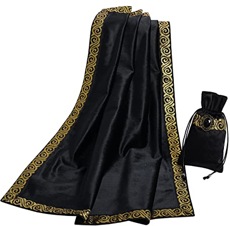 BLESSUME Tarot Tischdecke Altar Tarot Tuch, One Size (Schwarz 1)