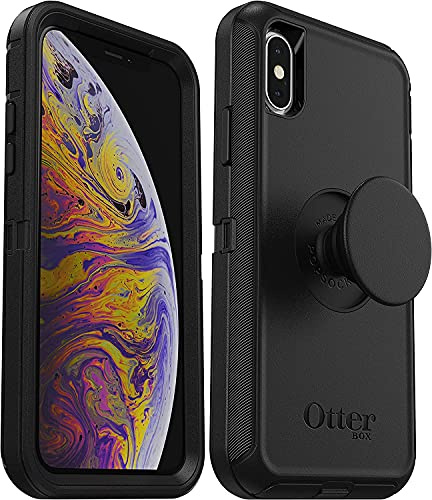 OtterBox + Pop Defender Series Case for iPhone Xs & iPhone X (ONLY) Non-Retail Packaging - Black