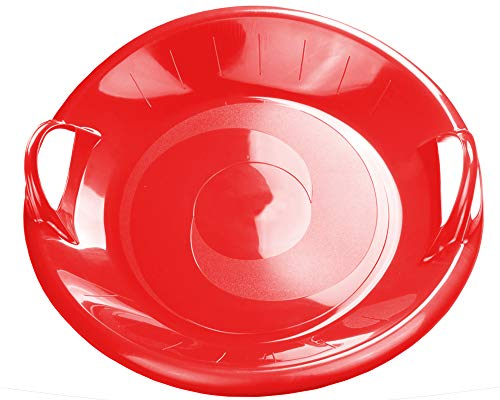 Ondis24 Großer Tellerrutscher mit 2 Griffen Porutscher XL Tellerschlitten Schlitten Kunststoff rot 60 cm leicht, stabil & günstig, riesiger Spaß garantiert (Rot) (Rot)