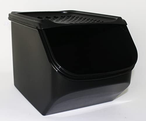 TUPPERWARE Zwiebel-Lager 5,5L schwarz Vorratslagerung + Joghurtbecher