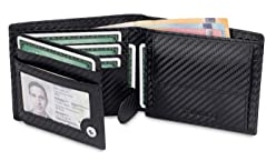 TRAVANDO Geldbörse Herren Tokyo - TÜV geprüft - 8 Kartenfächer - Querformat - RFID Schutz - Geschenk für Männer - inklusive Geschenk Box - Designed in Germany (Carbon)