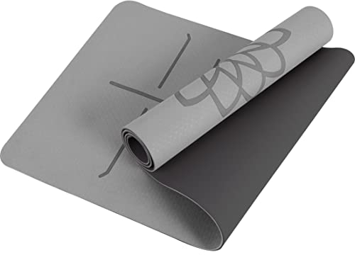 Mat Block Yogamatte mit rutschfestem, 0,6 cm dickem, reißfestem, hochdichtem TPE-Schaumstoff für Zuhause, Pilates und Bodenübungen und Fitness, Grau (183 cm L x 61 cm B) (ATPE002GY)