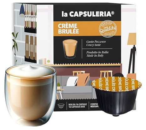 CREME BRULEE (96 Capsules) compatible avec Nescafé Dolce Gusto, Lot de 6 x 16 Capsules (96 portions tot) - la Capsuleria