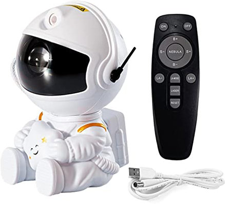 Projecteur de lumière astronaute galaxie – Projecteur de ciel étoilé astronaute | Veilleuse avec ciel étoilé et télécommande, stimule l'imagination et la créativité des enfants Comfrey