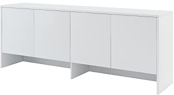 MEBLINI Hängeschrank für Horizontal Schrankbett Bed Concept - Wandschrank mit Ablagen und Fächern - Wandregal - BC-10 für 120x200 Horizontal - Weiß Matt