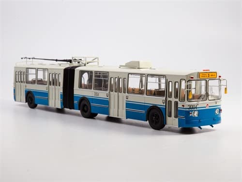 Maßstabsmodelle ZIU-10 Gelenk-Trolleybus weiß-hellblau 1/43 ABS Truck vorgebaut